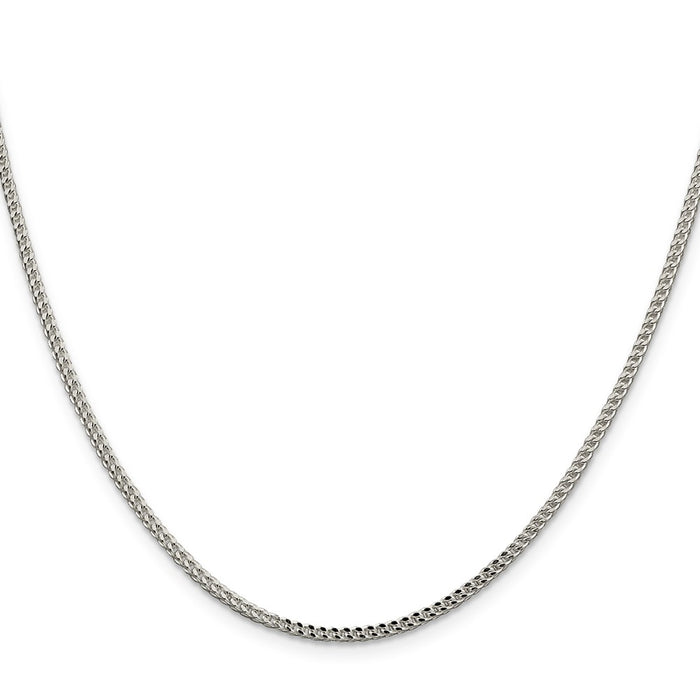 Buy Stylish 2mm Diamond-Cut Square Franco Chain in Sterling Silver - Luxury Value!-2