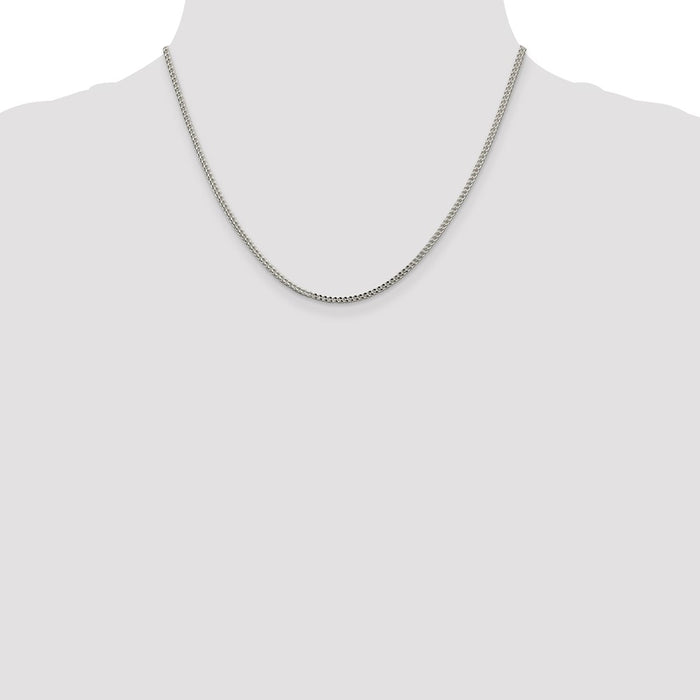 Buy Stylish 2mm Diamond-Cut Square Franco Chain in Sterling Silver - Luxury Value!-4