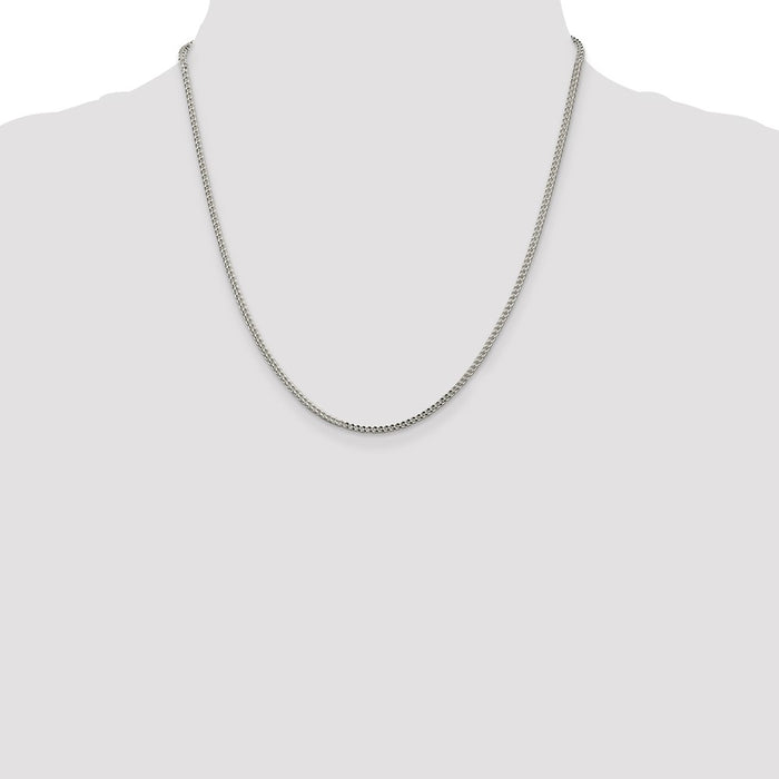 Exclusive 2mm Double-Cut Square Franco Chain in Sterling Silver | Stylish Value-4