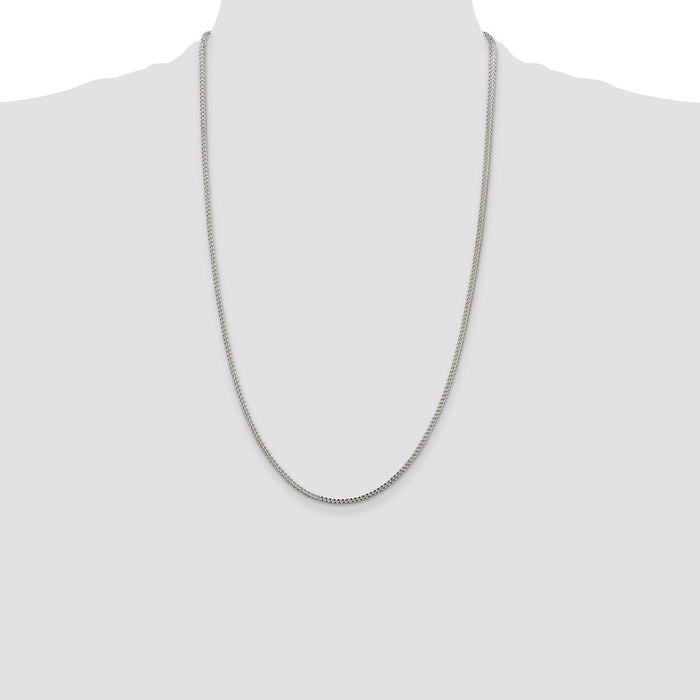 High-Quality 2mm Diamond-Cut Franco Chain in Sterling Silver | Affordable Luxury-4