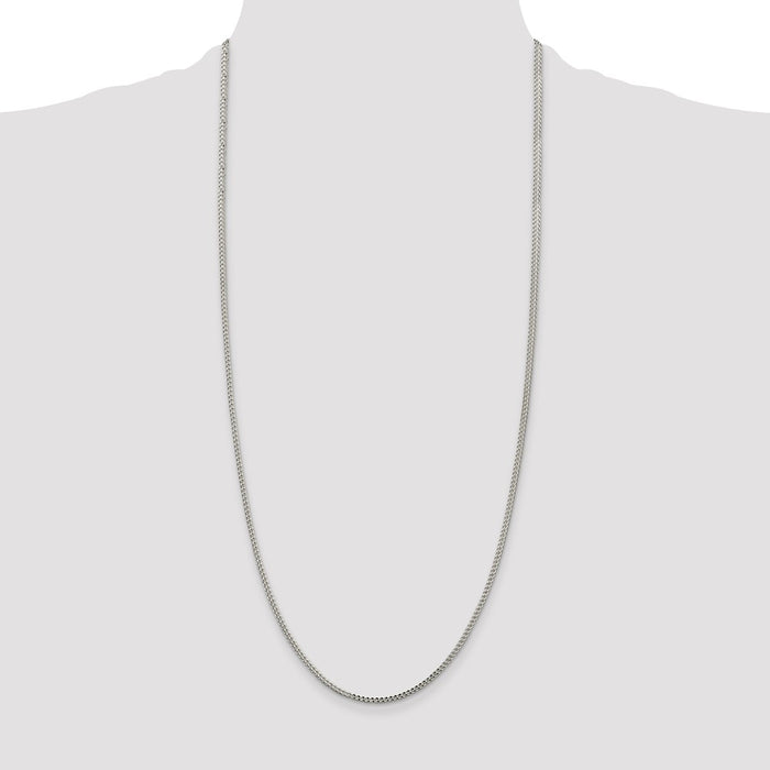 Buy Stylish 2mm Double Cut Square Franco Chain in High-Quality Sterling Silver-4