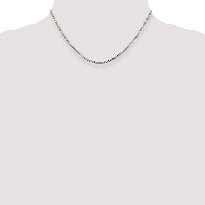 High-Quality Rhodium-Plated Sterling Silver 2mm Franco Chain - Stylish Value!-4