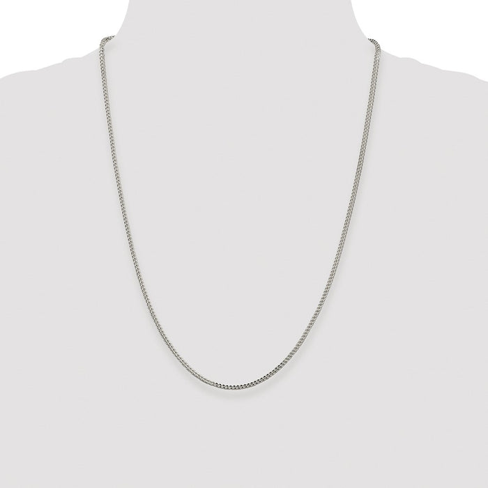 Buy Stylish Rhodium-Plated 2mm Sterling Silver Franco Chain - Affordable Luxury-4
