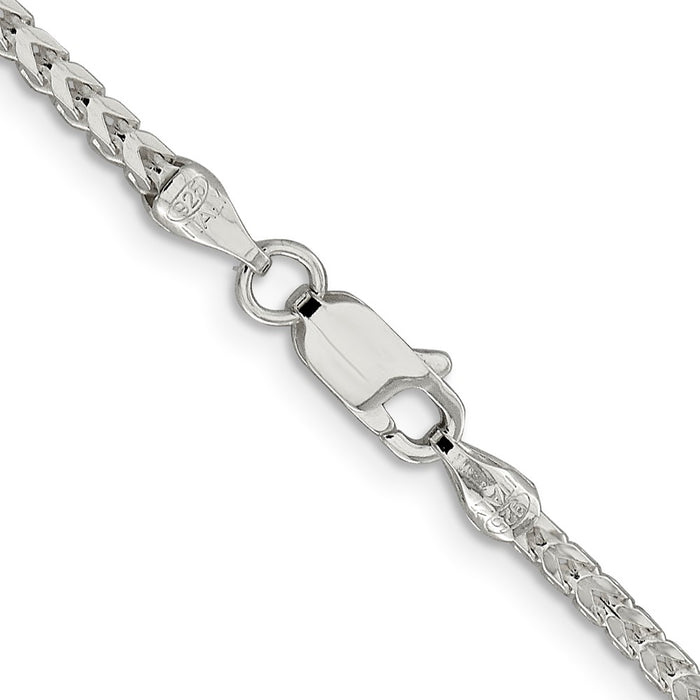 Buy Stylish 2.55mm Diamond-Cut Square Franco Chain in Sterling Silver-3