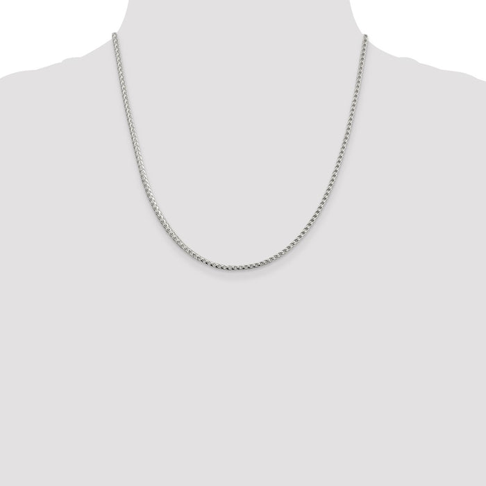 Exclusive 2.55mm Diamond-Cut Square Franco Chain in Sterling Silver - Affordable Luxury-4