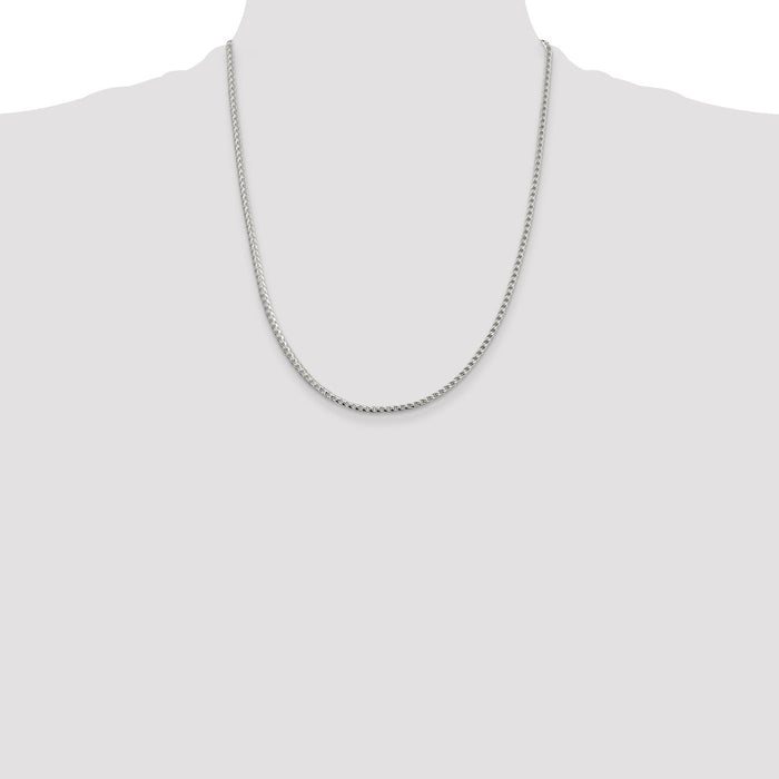 Exclusive 2.55mm Diamond-Cut Square Franco Chain in Sterling Silver - Stylish Value!-4