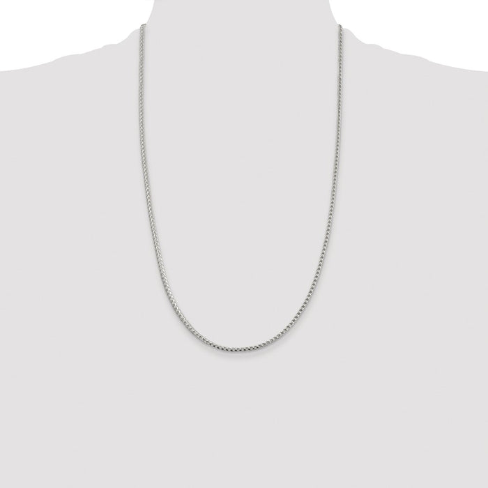 Exclusive 2.55mm Rhodium-Plated Sterling Silver Franco Chain - Stylish Value-4