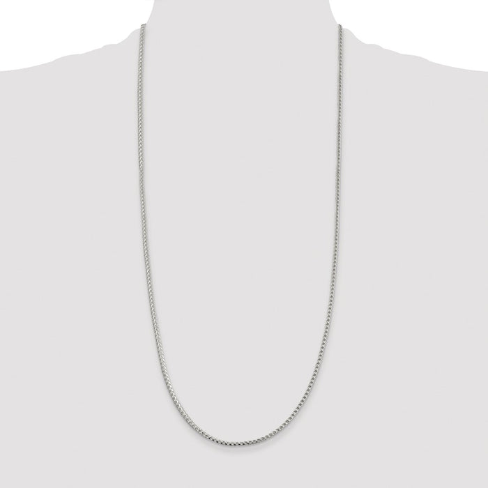 Buy Stylish Rhodium-Plated Sterling Silver Franco Chain - 2.55mm, Affordable Price-4