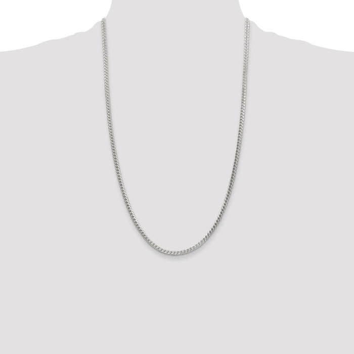 Buy Luxury 3.1mm Diamond-Cut Square Franco Chain in Sterling Silver-4