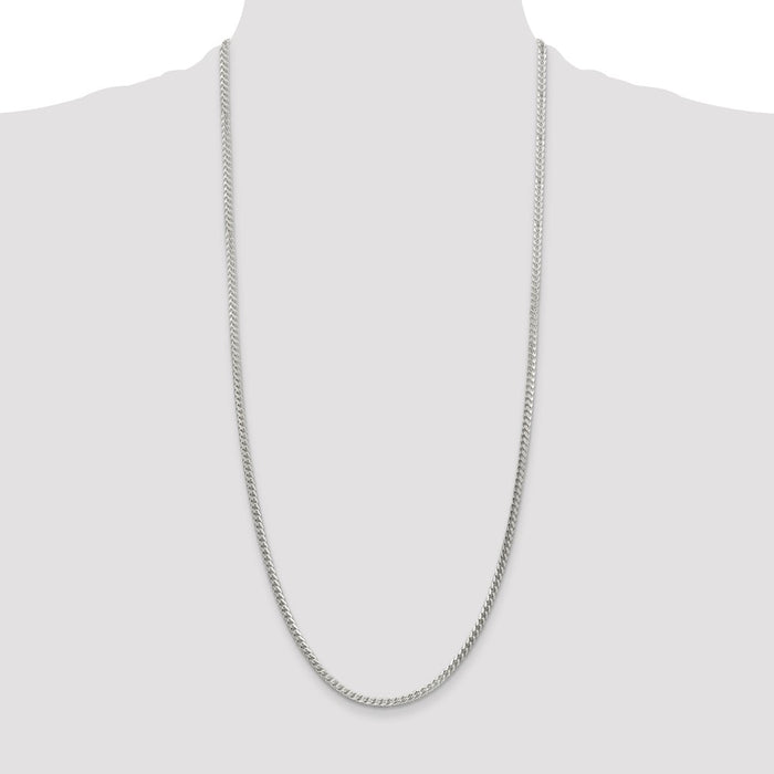 Buy Exclusive 3.1mm Diamond-Cut Square Franco Chain in Sterling Silver - Stylish!-4