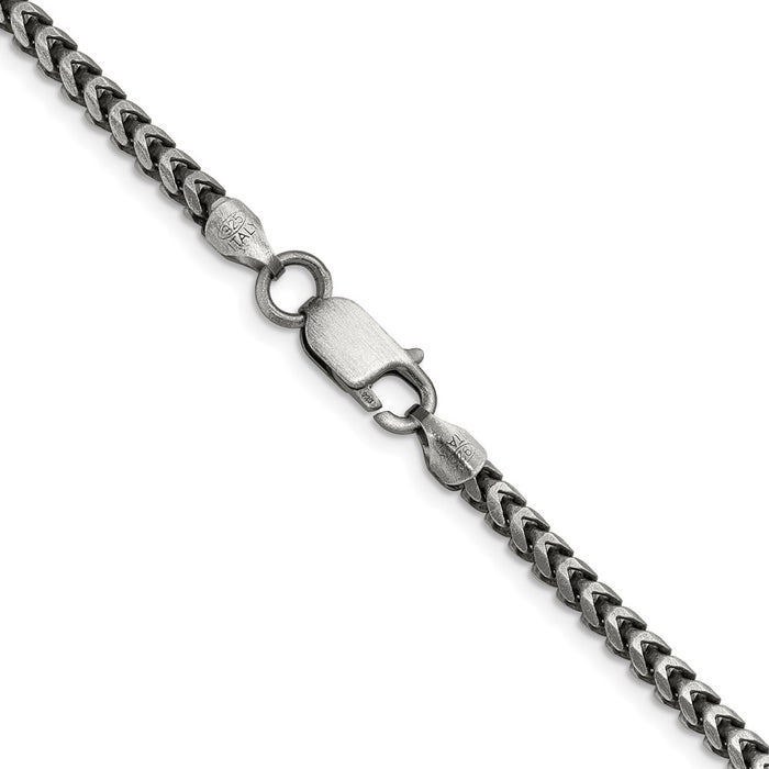Buy Exclusive Antiqued Sterling Silver 3.1mm Franco Chain - Stylish Value-3