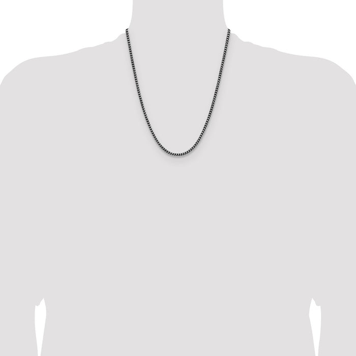 Buy Exclusive Antiqued Sterling Silver 3.1mm Franco Chain - Stylish Value-4