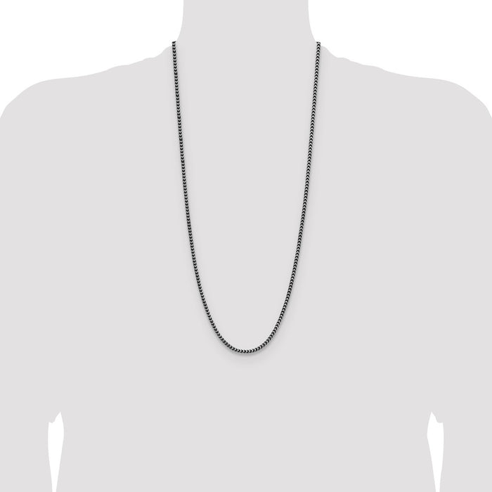 Buy Stylish Antiqued Sterling Silver 3.1mm D/C Square Franco Chain-4