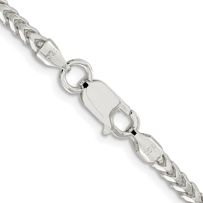 Buy Exclusive 3.1mm Double-Cut Square Franco Chain in Rhodium-Plated Silver - Stylish Value!-3