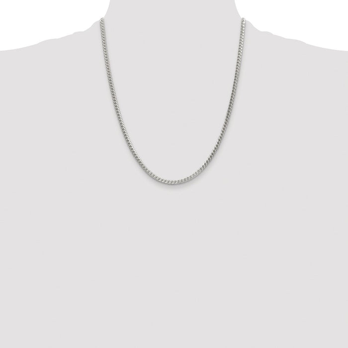Buy Luxury Rhodium-Plated 3.1mm Sterling Silver Franco Chain - Stylish Value!-4