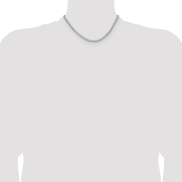 Exclusive 4.0mm Diamond-Cut Square Franco Chain in Sterling Silver - Stylish Value!-4