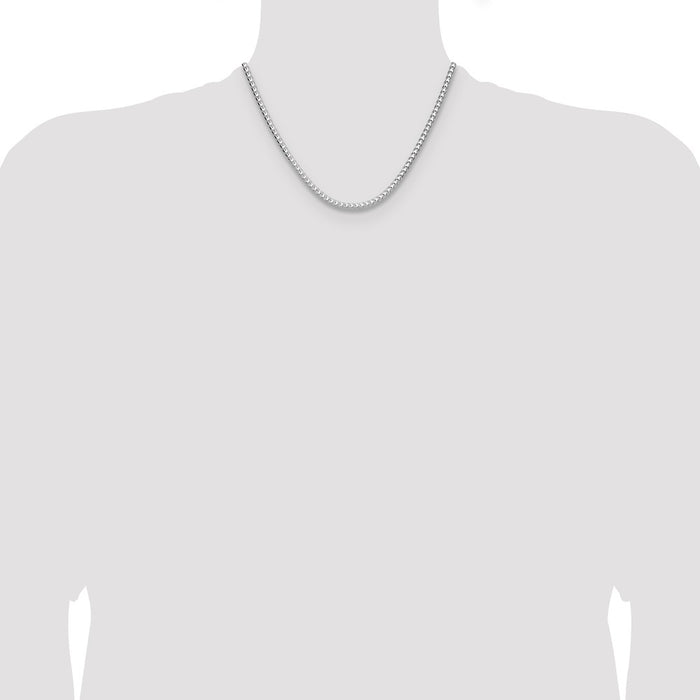 Buy Stylish 4.0mm Diamond-Cut Square Franco Chain in Sterling Silver - Luxury Value-4