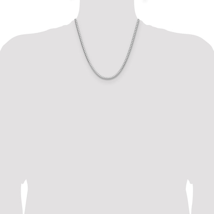 High-Quality 4.0mm Diamond-Cut Square Franco Chain in Sterling Silver - Luxury Value-4