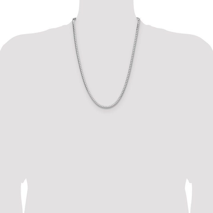 Exclusive 4.0mm Diamond Cut Square Franco Chain in Sterling Silver - Stylish Value!-4