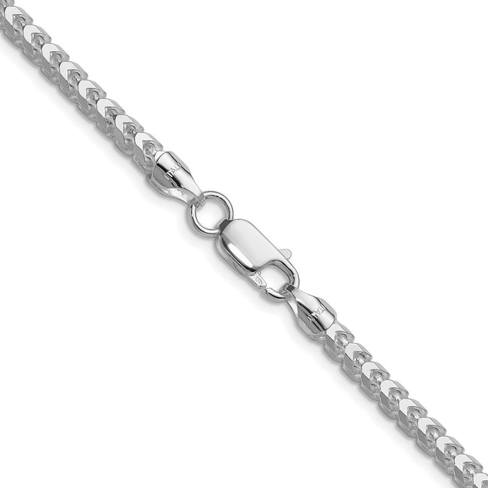 Buy Stylish Rhodium-Plated Sterling Silver 4.0mm Franco Chain - Luxury Value-3