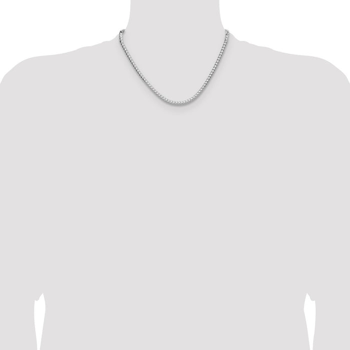 Buy Luxury Rhodium-Plated Sterling Silver 4.0mm D/C Square Franco Chain-4