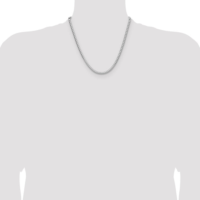 Buy Stylish Rhodium-Plated Sterling Silver 4.0mm Franco Chain - Affordable Luxury-4