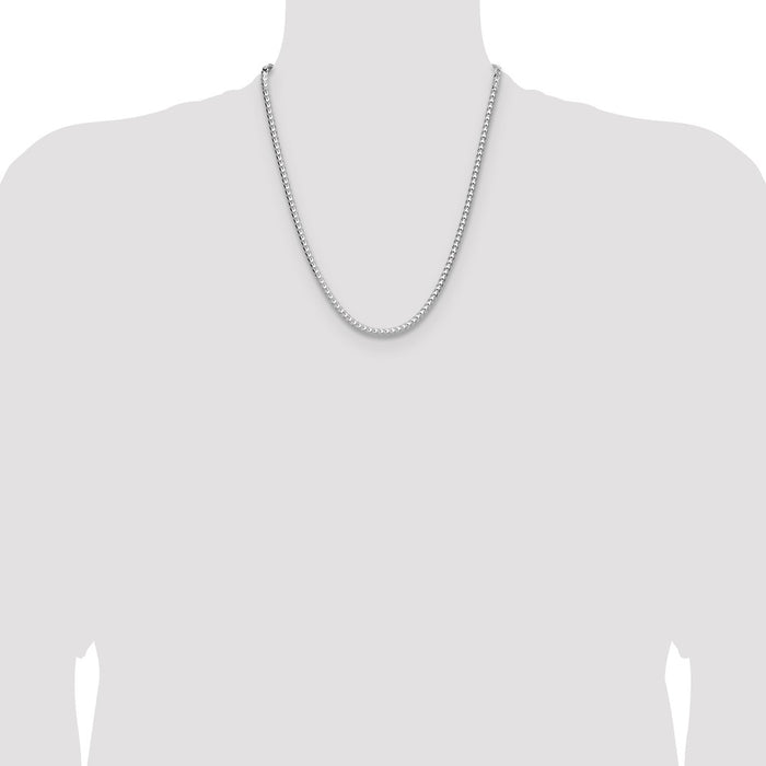 Buy Stylish Rhodium-Plated Sterling Silver 4mm Franco Chain - Luxury Value-4