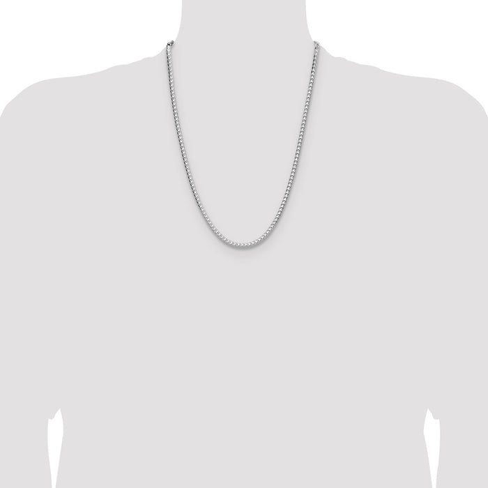 Buy Stylish Rhodium-Plated Sterling Silver 4.0mm Franco Chain - Luxury Value-4