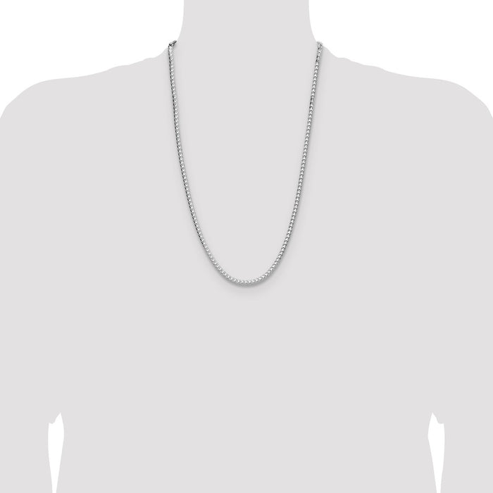 Buy Stylish 4.0mm Double-Cut Square Franco Chain | Rhodium-Plated Silver-4