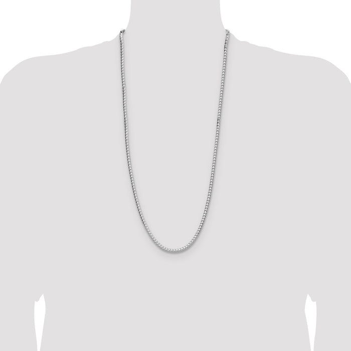 Buy Stylish Rhodium-Plated 4.0mm Sterling Silver Franco Chain - Luxury Value!-4