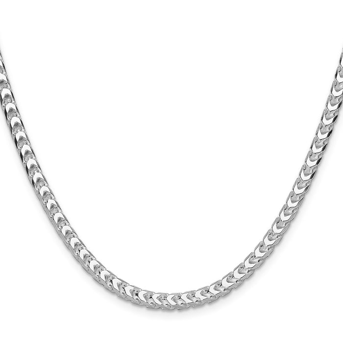 High-Quality 4.7mm Diamond-Cut Square Franco Chain in Sterling Silver - Stylish Value-2