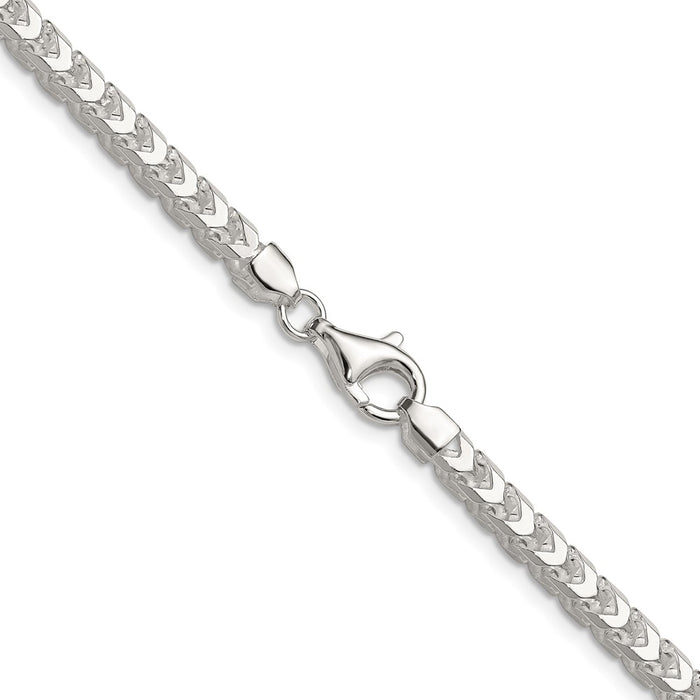 High-Quality 4.7mm Diamond-Cut Square Franco Chain in Sterling Silver - Stylish Value-3