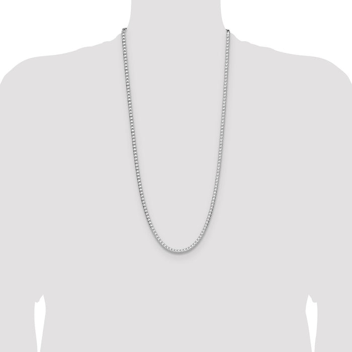 High-Quality 4.7mm Diamond-Cut Square Franco Chain in Sterling Silver - Stylish Value-4