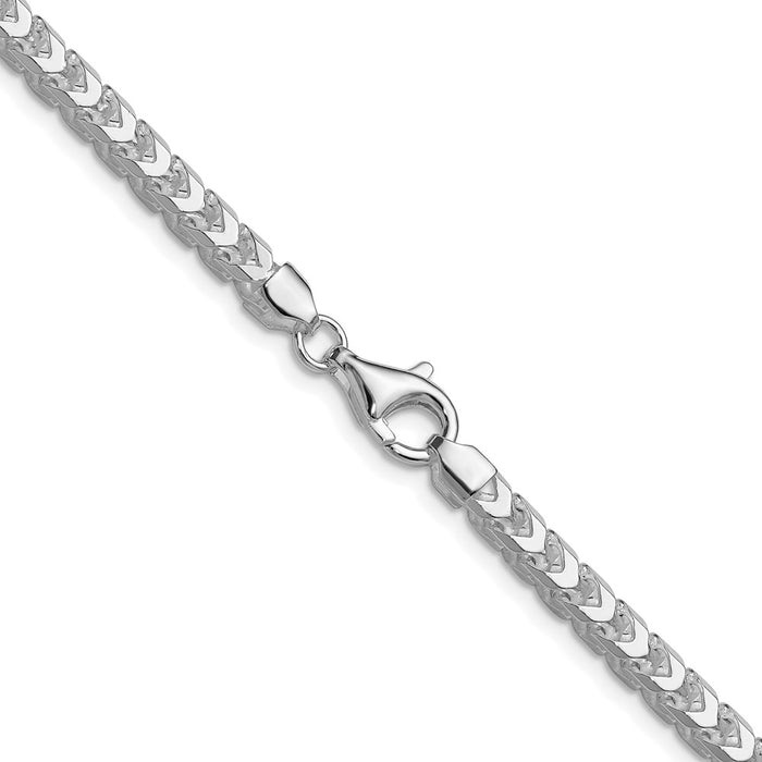 High-Quality Rhodium-Plated Sterling Silver 4.7mm Franco Necklace - Stylish Value!-3