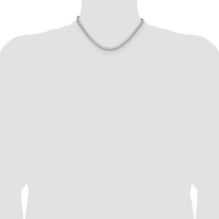 High-Quality Rhodium-Plated Sterling Silver 4.7mm Franco Necklace - Stylish Value-4