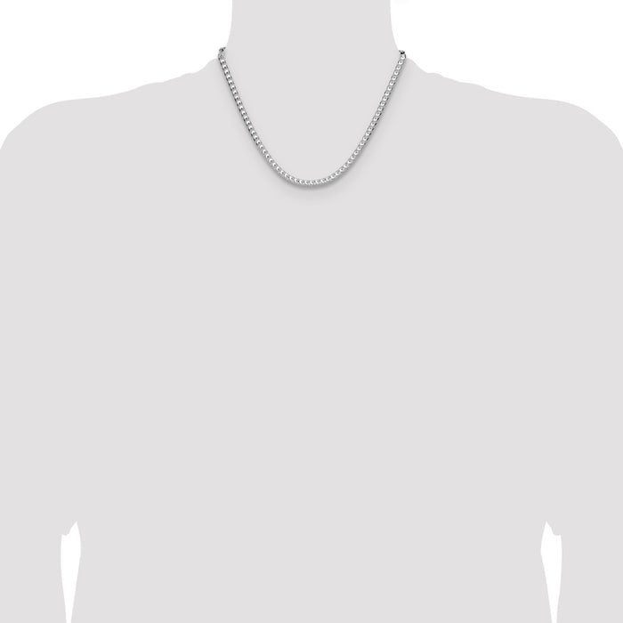 Buy Stylish Rhodium-Plated Sterling Silver 4.7mm Franco Necklace - Luxury Value-4