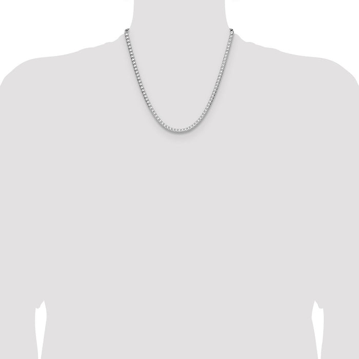 Buy Stylish Rhodium-Plated Sterling Silver 4.7mm Double-Cut Franco Chain-4