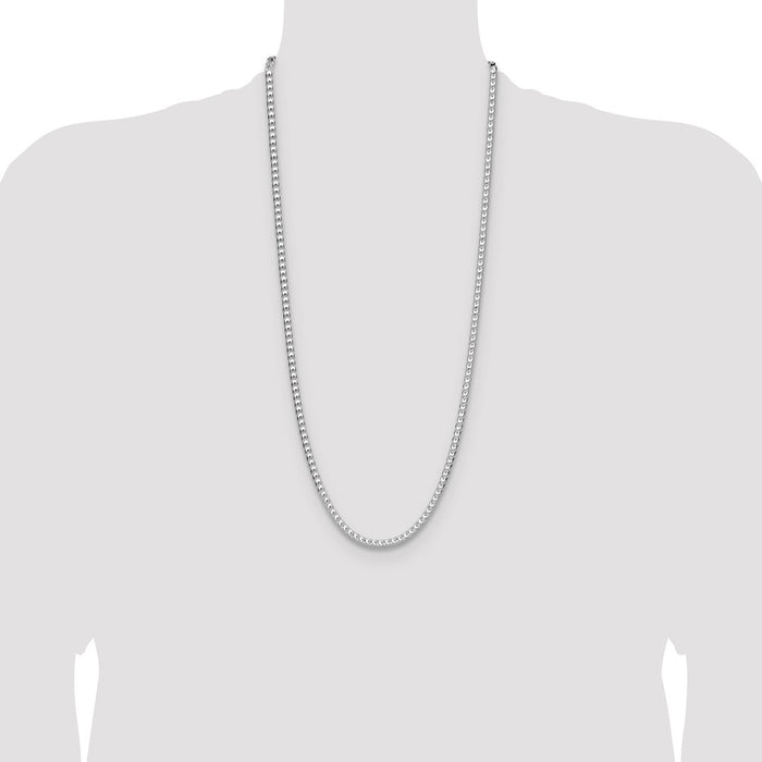 Buy Stylish Rhodium-Plated Sterling Silver 4.7mm Franco Necklace - Luxury Design-4