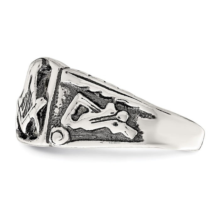 Buy Exclusive Antiqued Sterling Silver Masonic Ring | Stylish Design-4