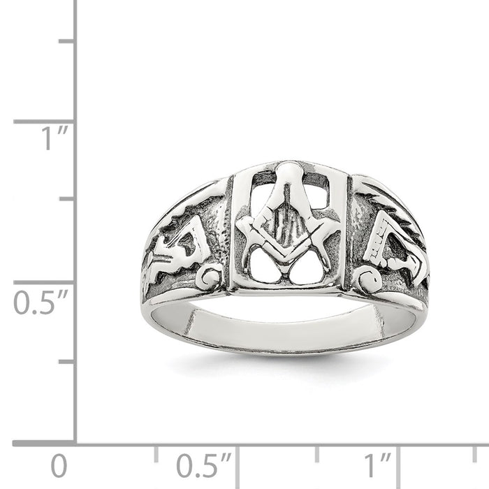 Buy Exclusive Antiqued Sterling Silver Masonic Ring | Stylish Design-3
