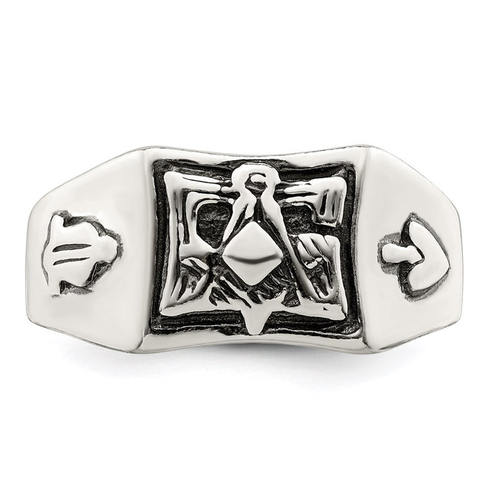 High-quality Antiqued Sterling Silver Masonic Ring | Stylish Design, Affordable Price-4