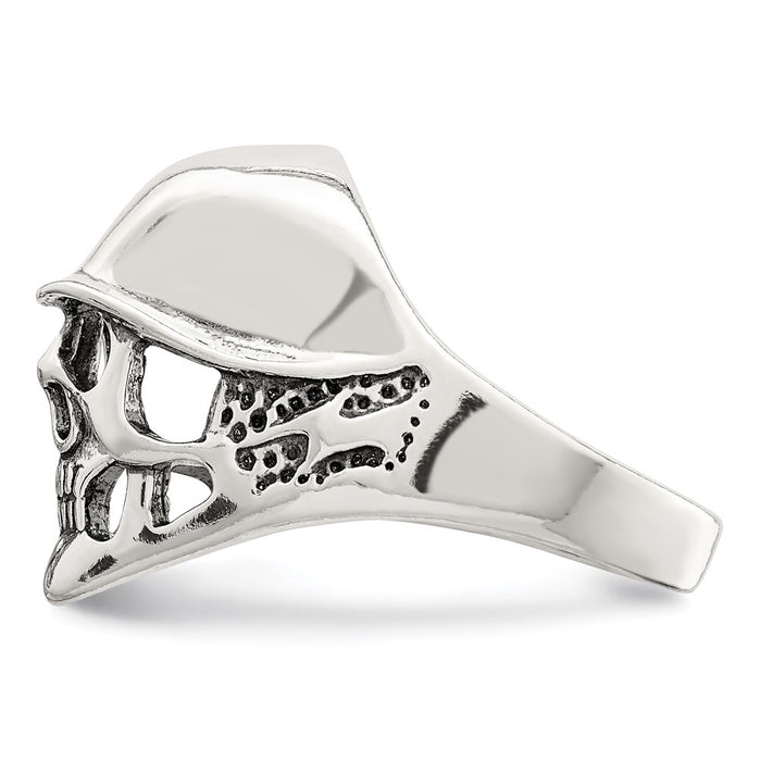 Exclusive Antiqued Sterling Silver Skull Ring - Stylish Design, Affordable Luxury-4