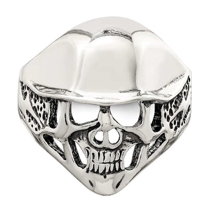 Exclusive Antiqued Sterling Silver Skull Ring - Stylish Design, Affordable Luxury-5