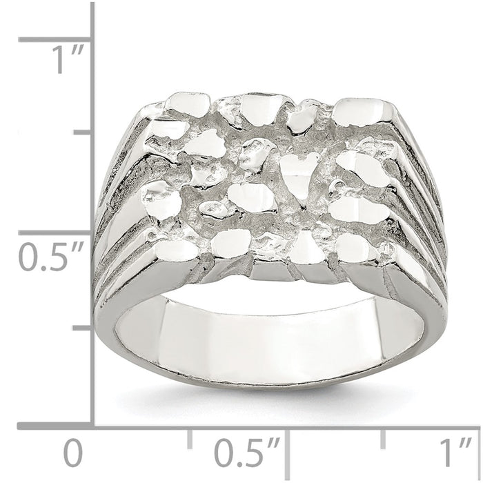 High-Quality Sterling Silver Textured Nugget Ring - Stylish Design, Affordable Price-3