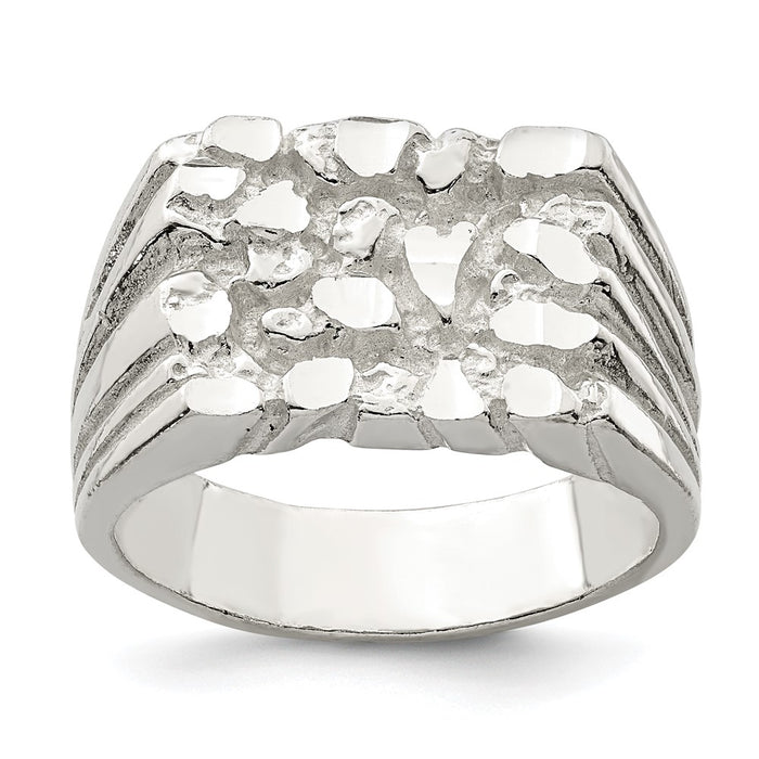 High-Quality Sterling Silver Textured Nugget Ring - Stylish Design, Affordable Price-1