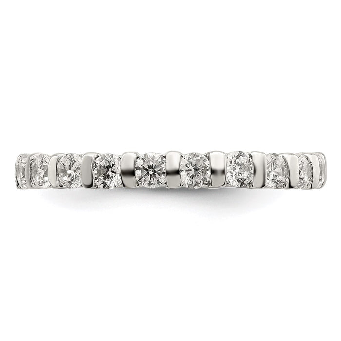 Shop Exclusive Rhodium-Plated Sterling Silver Cubic Zirconia Band - Stylish Value-3