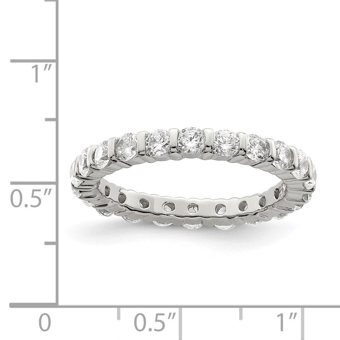 Shop Exclusive Rhodium-Plated Sterling Silver Cubic Zirconia Band - Stylish Value!-3