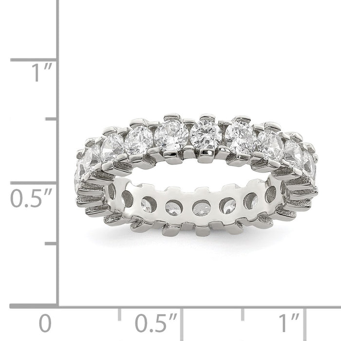 Shop Stylish Rhodium-Plated Sterling Silver CZ Eternity Ring - Affordable Luxury-3