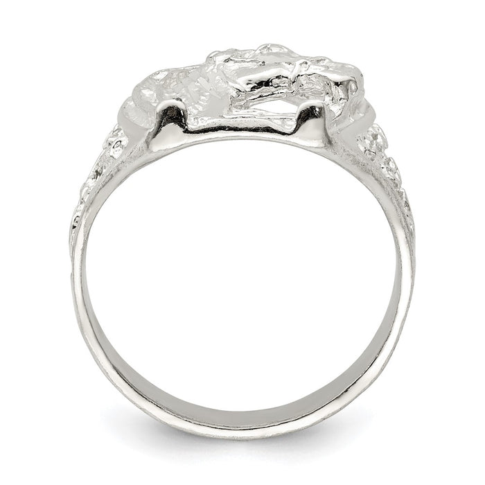 High-Quality Sterling Silver Horseshoe Ring with Horse Head Design - Stylish Value-2