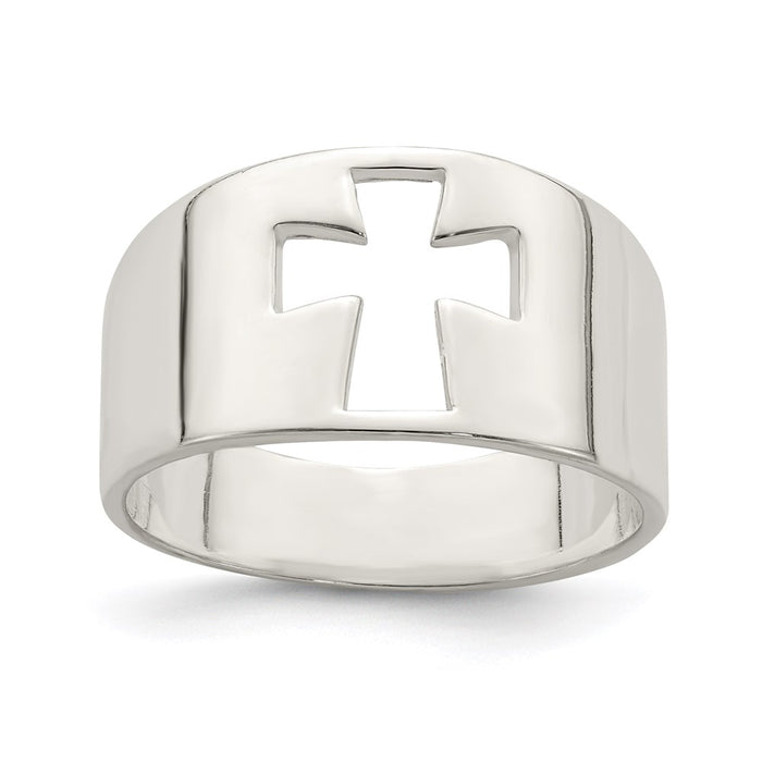 Exclusive Sterling Silver Cross Design Cutout Ring - Stylish & Affordable!-1